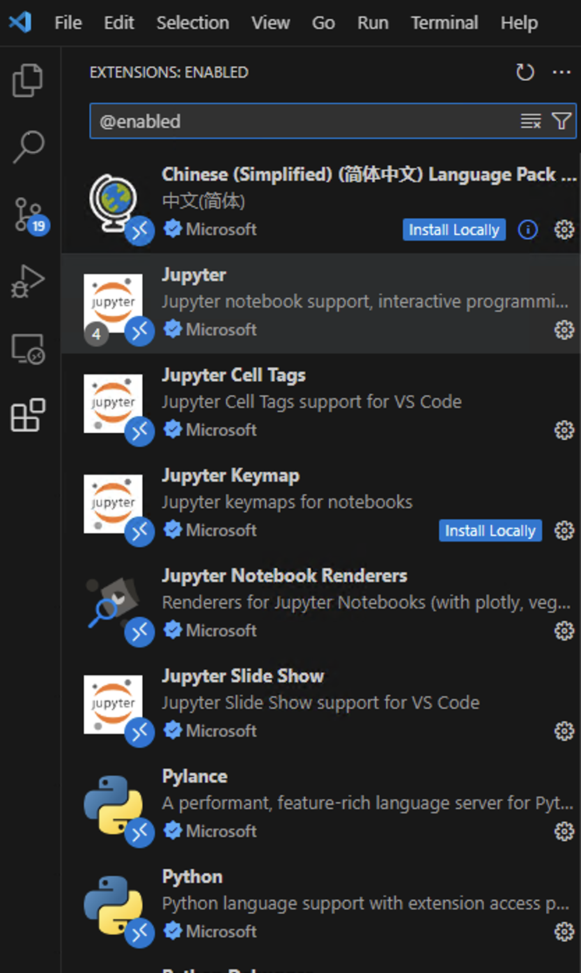 图1 安装Jupyter和python插件